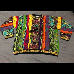 Coogi sweater “Biggie” bright colors RARE